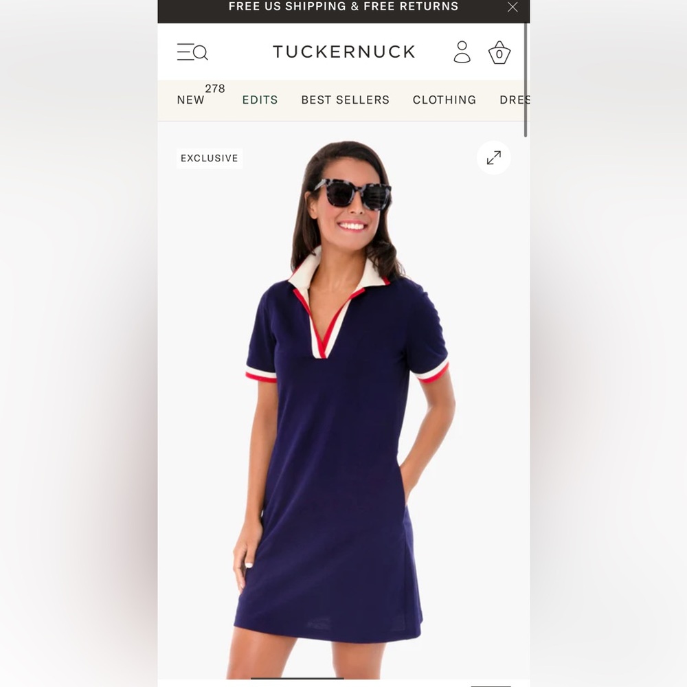 NWT Tuckernuck Navy with Red and White Accents Dress